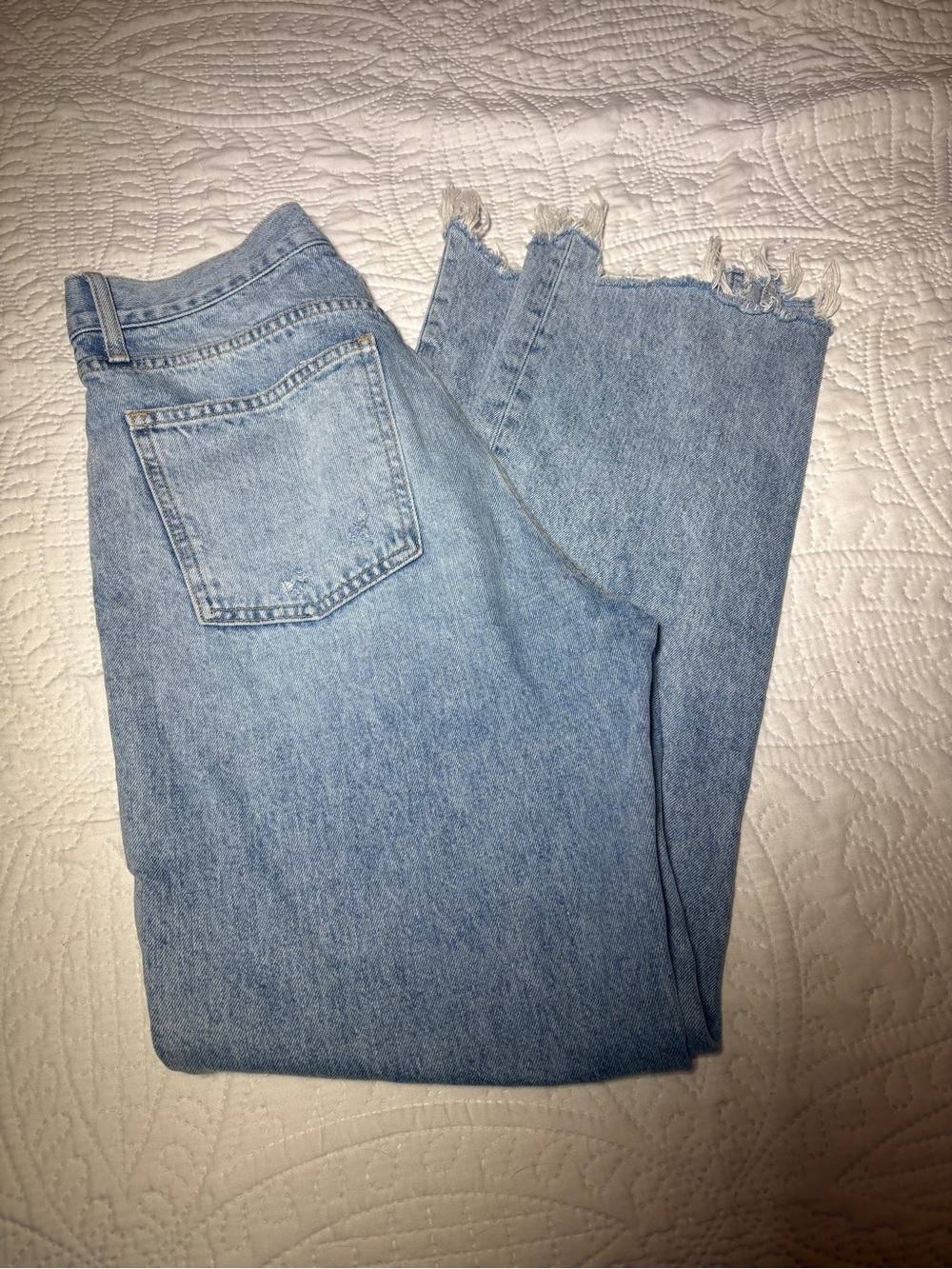 NUUDS The Straight Classic Jeans Ranger Light Wash Distressed Raw Hem size 26/S - Picture 9 of 14